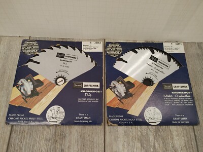 N.O.S  Sears Craftsman kromedge 9-32563 Rip Type Saw Blade ( 2pk bundle) VTG