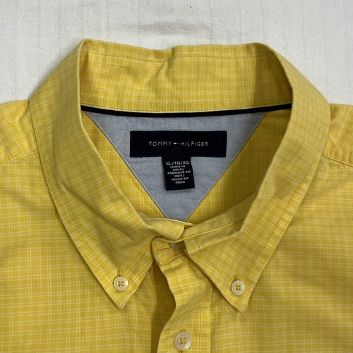 Tommy Hilfiger camisa manga corta hombre talla XL a cuadros amarillo - Imagen 4 de 10