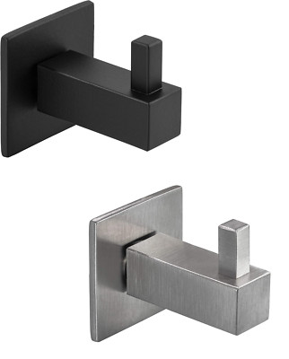 Garderobenhaken schwarz silber Kleiderhaken Wand Garderobe Edelstahl Wandhaken