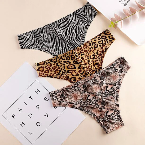 Paquete de 5 Bragas Mujeres Tanga Tanga Sexy Leopardo Calzoncillos Lencería Ropa Interior Foto 4 de 4