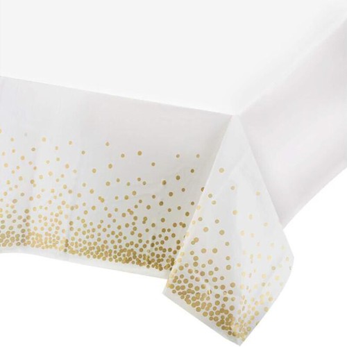 Anniversary Party Supplies Plastic Tablecloths Party Dining Gold Dot Confetti BB - Imagen 18 de 21