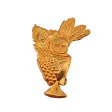 VTG My First Holy Communion Gold Tone Lapel Pin Hong Kong Christian Religion