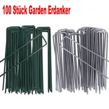 100 St&uuml;ck Erdanker Anti-Rost Heringe Erdn&auml;gel F&uuml;r Garten Bodenanker Zeltnagel