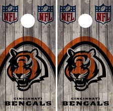Cincinnati Bengals Cornhole Wrap Wood NFL Skin Game Board Set Vinyl Decal CO54