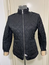 Burberry London Women’s Black Diamond Quilted Classic Nova Check Size Xs Vgc