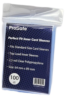 Pro Safe Trading Card Sleeves – 100 Pack, Clear Soft Sleeves, Standard Size, Acid-Free, 35 Pt, Unopened