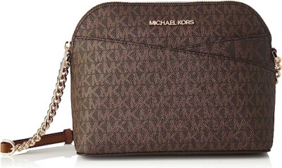 NWT Michael Kors Brown Jet Set Travel MD Dome Crossbody Bag | eBay