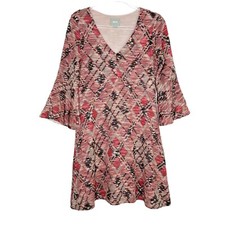 Anthropologie Maeve Bell Sleeve Dress Womens Size Small Knit Bohemian 3/4 Sleeve