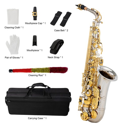 Eb Altsaxophon Messing E Flat Sax 802 Tastentyp Holzblasinstrument E6F5 - Zdjęcie 10 z 11