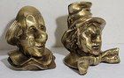 Solid Brass Clown Emmett Kelly & Clarabell Bookends / Door Stops (2) — photo 5