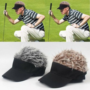 baseball caps with fake hair