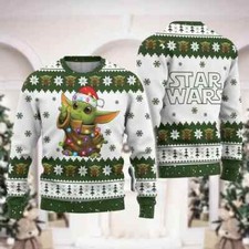 BG Christmas Baby Yoda Ugly Sweater, Disney Star Wars Holiday Sweatshirt Grogu