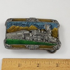 1984 Siskiyou Buckle Co Train Belt Buckle A-29 Color Made In Oregon USA Vintage