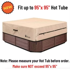 95" x 95" Hot Tub Pool Spa Cover Cap Heavy Duty Sun Protector UV Water Resistant