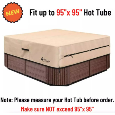 95'' x 95'' Hot Tub Pool Spa Cover Cap Heavy Duty Sun Protector UV Water Resistant