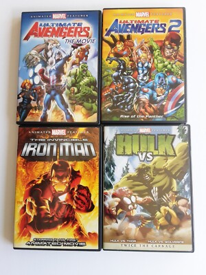 Lot Marvel Animated Ultimate Avengers 1, 2 (w/ sealed Cards) Iron
