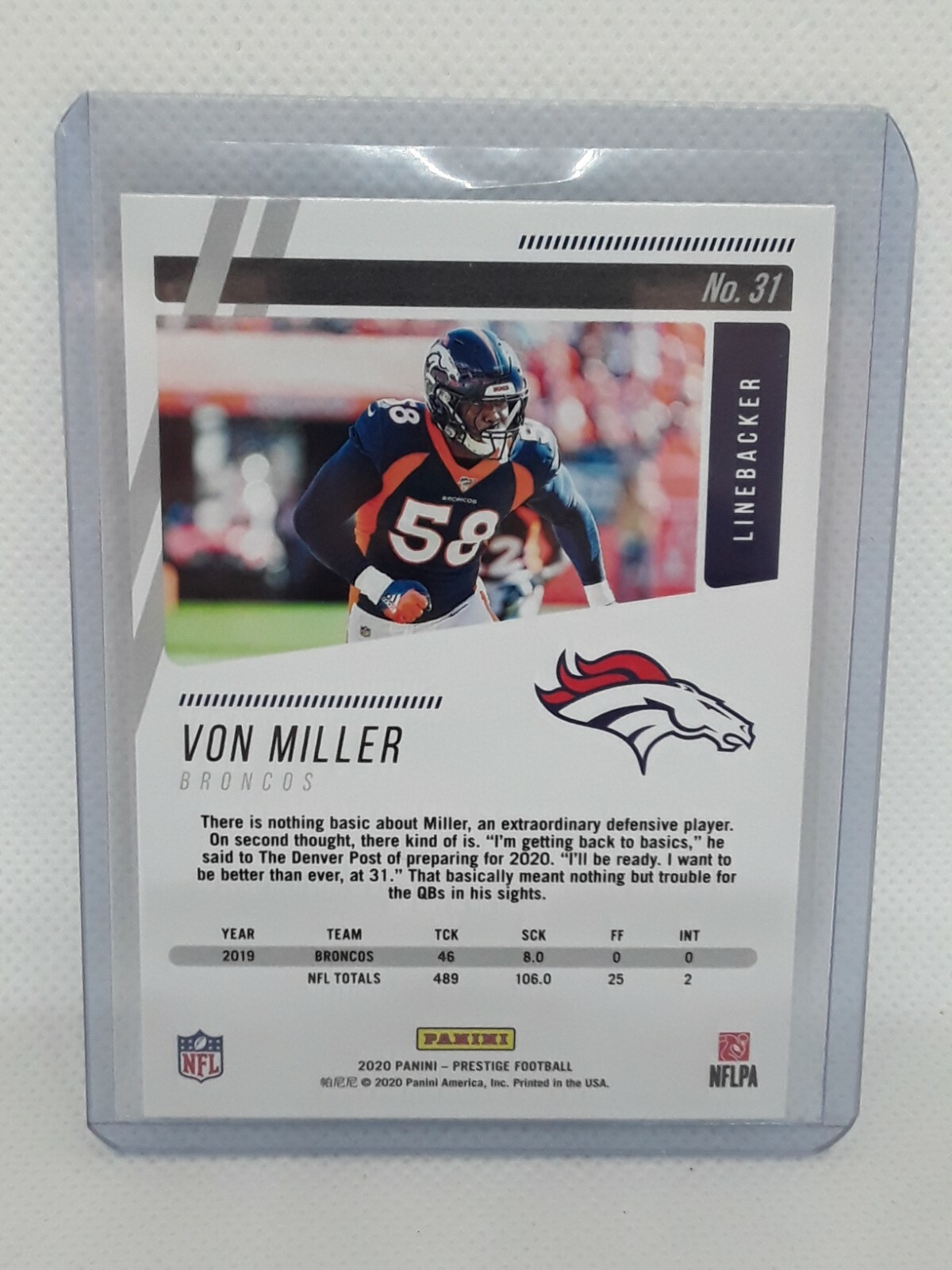 Von Miller 2020 Panini Prestige Football - #31 - Denver Broncos | eBay