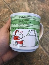 Santa Computer Operator Coffee Cup Mug Greenbar Paper Nice Naughty List   