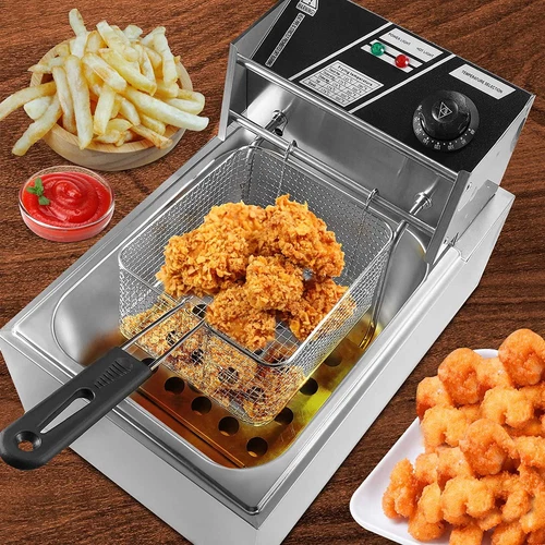 10L Edelstahl Elektrische Friteuse 2500W Profi Küche Kaltzonen Fritteuse Fritöse - Bild 1 von 23