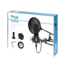 Stagg Sum45 Set Cardioid Usb Mic Stand Shock Mount Pop Filter Cable Podcast