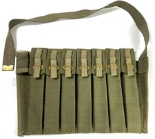 WWII BRITISH ARMY ENFIELD STEM GUN 7 POCKET AMMO BANDOLEER