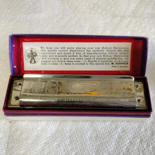 HOHNER Marine Band 1896 Key of C Diatonic Harmonica Silver Chrome Plated Case