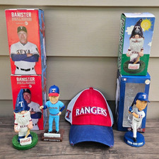 TEXAS RANGERS BOBBLE HEAD LOT OF 3 BANISTER, SHIN SOO CHOO + GNOME + HAT R3