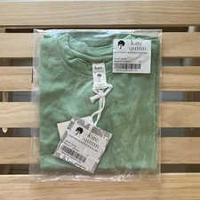 NIB Kate Quinn 3T Bamboo Short Sleeve Essential Boxy Tee In Green Sprig