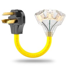 3 Prong Dryer 30 Amp to 110V/125V Adapter Plug, NEMA 10-30P to 3X 5-15R/5-20R Ho