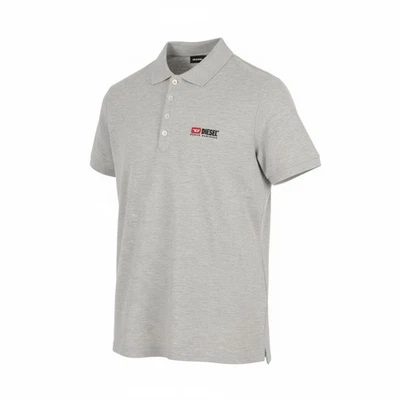 Polo Diesel T-Weet-Div Pour Homme T-Shirt S Gris Mélange Demi Bouton Logo - Photo 1/4