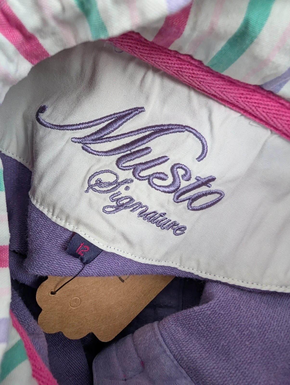 Musto Signature purple button collar sweatshirt. Women's 12. DN3109 image 8