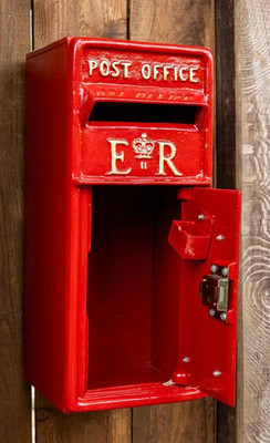 Retro Collections Wandbriefkasten rot ER Royal Mail Gusseisen