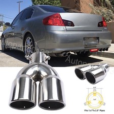 Dual 1.5 To 2.5 Exhaust Tip Polished Stainless Steel For Infiniti G35 G37