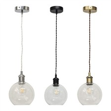 Kitchen Dining Lighting Glass Globe Ceiling Light Pendant Fittings