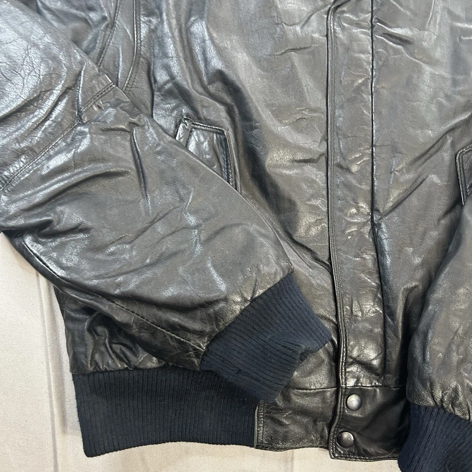 Chaqueta de cuero vintage solo para miembros para hombre talla 44 bombardero cremallera completa Foto 2 de 4