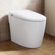 HOROW 10'' Non-Electric Smart Bidet Toilet with ADA Chair Height,Foot Kick Flush