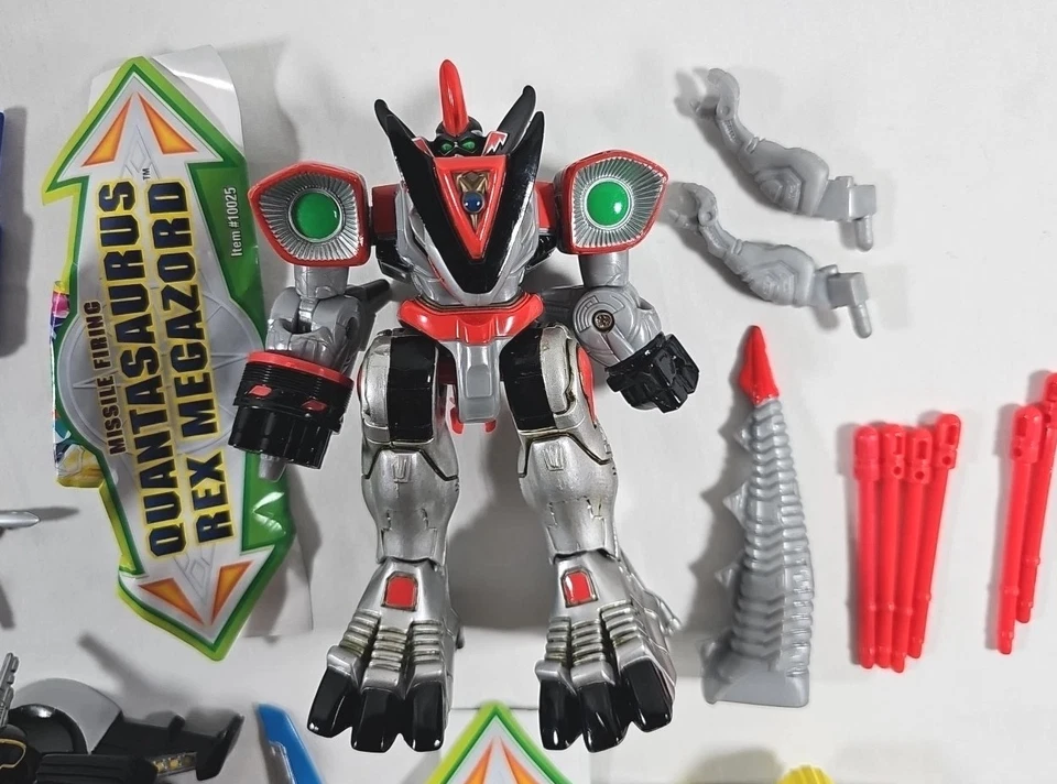 2000 TIME FORCE Power Rangers COMPLETE Megazord 5" Figure Lot red Blue Shadow ++ - Image 3 of 4