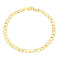 10K Yellow Gold 4.5mm Cuban Link Curb Chain Bracelet Mens Womens 7.5"