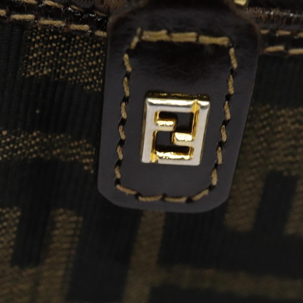 FENDI Zucca Canvas Tote Bag Black Brown Auth yk18964