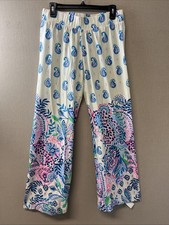 Lilly Pulitzer Bal Harbour Palazzo pant multi-color paisley floral Sz S D0113321