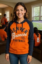 Denver Broncos Hoodie Lightweight Pullover Women  s Size S NFL Team Apparel