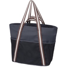 Waterproof Beach Bag with Zipper - Swim Tote for Pool Travel, Black