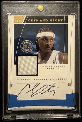2003-04 Flair Final Edition Cuts & Glory Rookie Patch Auto Carmelo Anthony 7/100