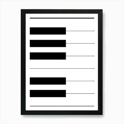 Klaviertasten Kunstdruck gerahmt Wandbild Poster Leinwanddruck Bild