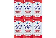 Clear Eyes, OriginalRedness Relief Eye Drops, 0.5 Fl Oz Pack of 6 EXP 4/2027 