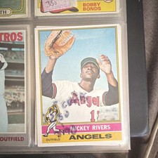 Topps 1976 Mickey Rivers #85 Los Angeles Angels Baseball Trading Card