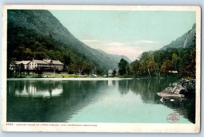 c1910 Adirondack Mountains New York NY Vintage Postcard Cascade House Upper Lake