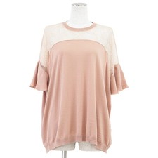 Item Valentino Knit Floral Lace Combination Short Sleeve 100 Wool Blouse Women