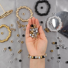 1200Pcs Friendship Bracelet Beads, 6x9mm Pony Beads for Jewelry Making, 5 Sty...