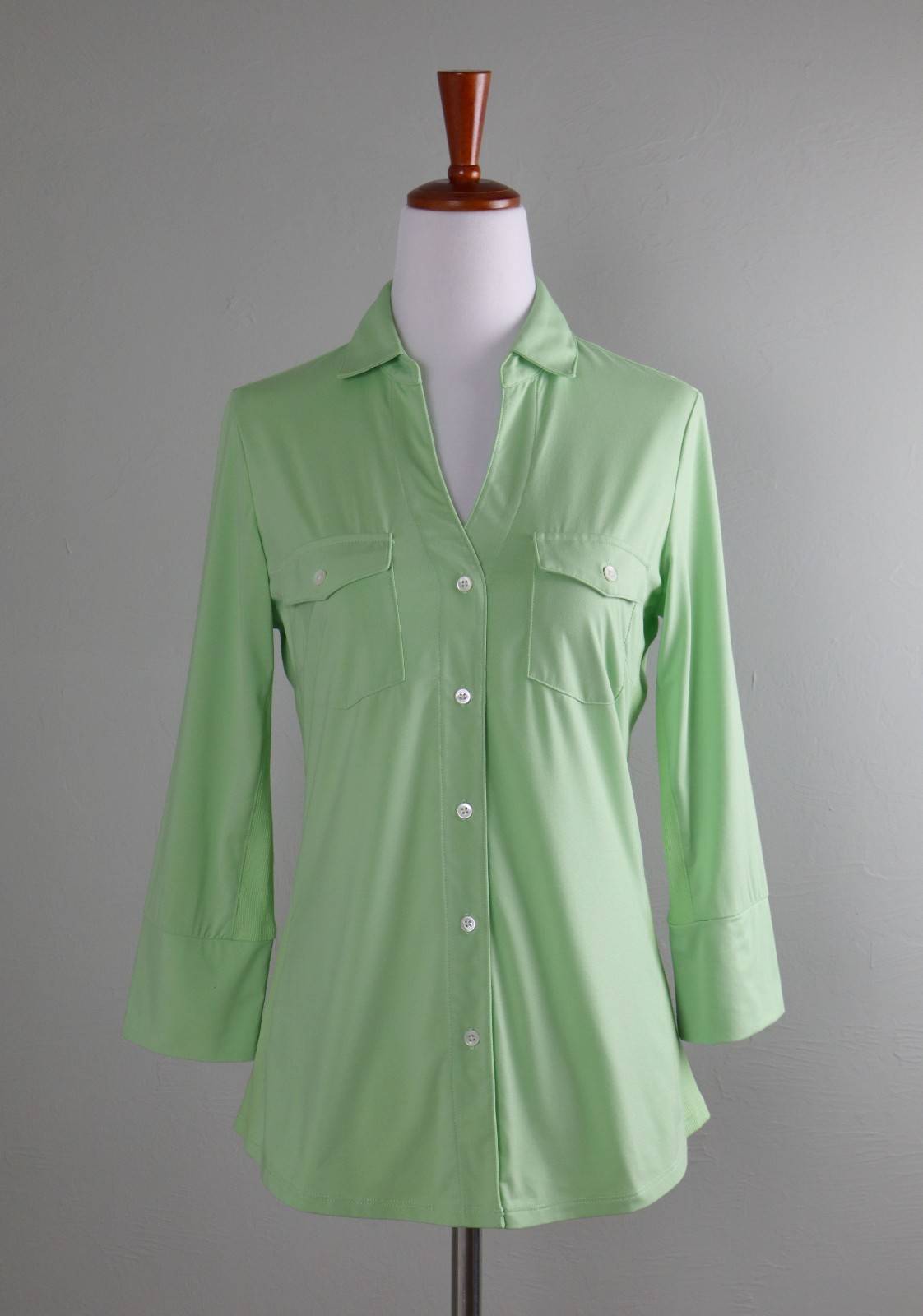 J. MCLAUGHLIN $168 Stretch Solid Green Ribbed Sid… - image 1